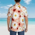 thumbnail image 6 of Goofa Daisy and Ladybug Hawaiian Shirt for Men, Unisex Summer Beach Casual Short Sleeve Button Down Shirts,Aloha Tropical Floral print shirt-Medium, 6 of 9