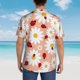 thumbnail image 4 of Fotbe Daisy and Ladybug Camisa Hawaiana para Hombre Unisex – Camisa Casual de Verano con Botones de Manga Corta de Algodón y Lino,Small, 4 of 7