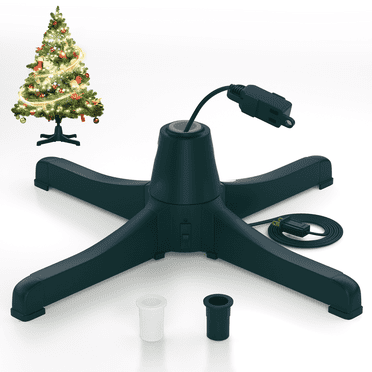 360 Degree Rotating Christmas Tree Stand, Adjustable Electric Rotating Tree Stand, Suit for up to 7.5ft & 80 lbs Artificial Tree-Green