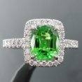 thumbnail image 2 of 2.10 Ct Cushion Cut Emerald Gemstone Natural Diamond Stunning Halo Engagement Ring for her 14K White Gold Size 9, 2 of 8
