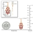 thumbnail image 2 of Dazzlingrock Collection Round Ruby Hamsa Hand Double Heart Dainty Pendant for Women with 18 Inch Silver Chain (Color Red, Clarity Highly Included) in 18K Rose Gold, 2 of 3