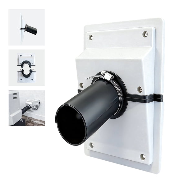 NYEBS HVAC Air Conditioner & Line Set Cover Kit – Easy-Install Wall Penetration Sleeve for AC Lines, Indoor/Outdoor, White (2-3/8")