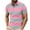 Pink, variant on hotojiny Plus Size Tops for Men Breathable Collar Button Short Sleeve T Shirt Summer Fashion Stripe Tee for Big and Tall