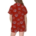 thumbnail image 4 of FYDUU Girls Pajamas Set Cute Cartoon Print Short Sleeve Button Down Sleepwear for Kids Casual Loungewear Summer Nightwear Outfits 6-7 Years, 4 of 4
