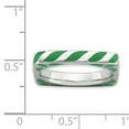 thumbnail image 2 of Sterling Silver Polished Green Enameled Square Ring, 2 of 4