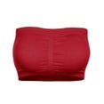 thumbnail image 4 of Sports Bras For Women Plus Size Strapless Size Plus Removable Padded Top Stretchy Strapless Double Bandeau Soft Lette Underwear Wire Red Wireless T-Shirt Bra L, 4 of 5