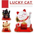 thumbnail image 3 of Solar Powered Chinese Maneki Neko Lucky Waving Beckoning GXJ Decor Fortune USA T8R2 By NZRUANE, 3 of 10