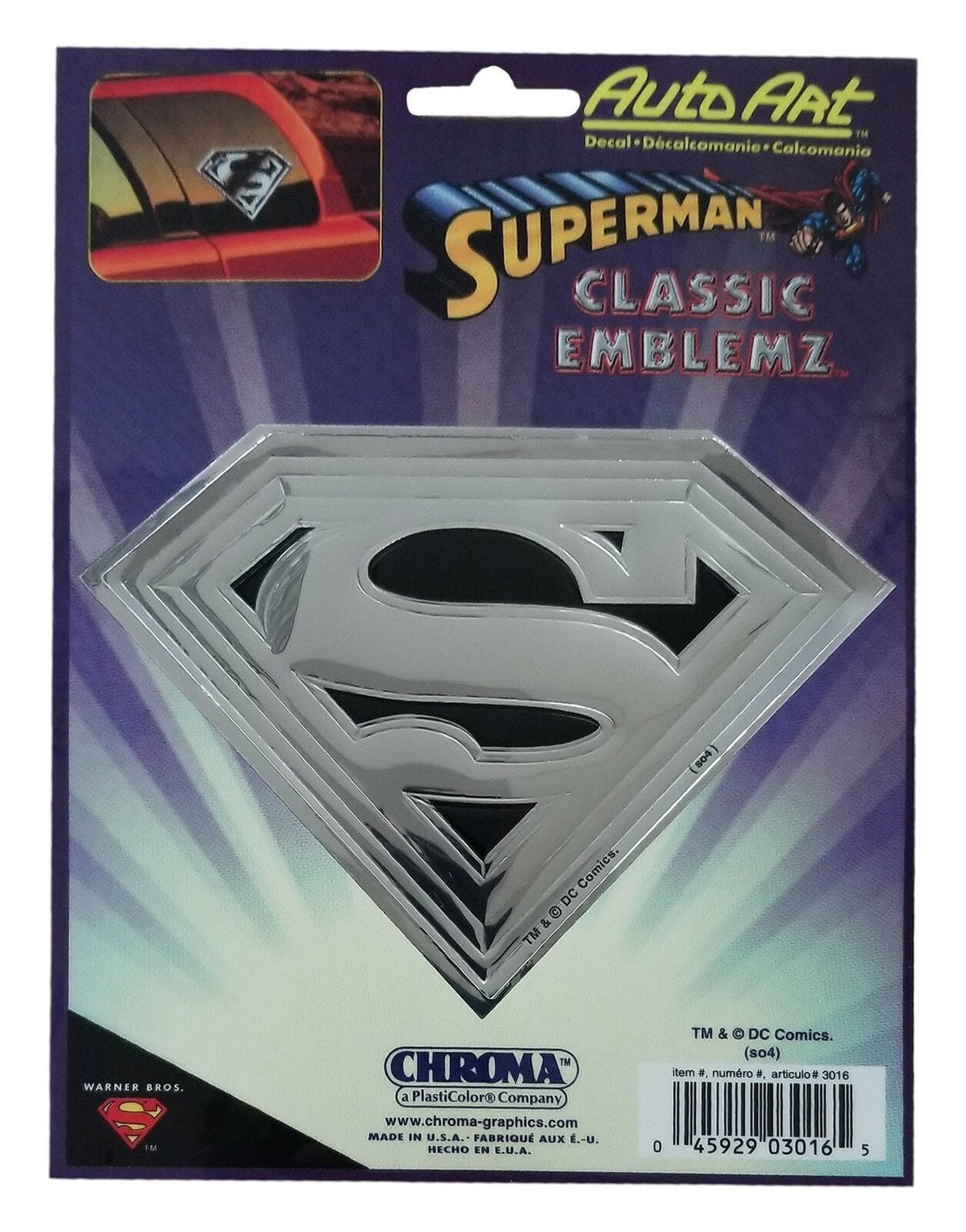 Chroma Graphics 3016 Classic Emblemz 3 piece Superman Decal