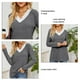 thumbnail image 2 of Camiseta de manga larga con cuello en V para mujer Camiseta de manga larga con cuello en V para mujer Camiseta básica holgada con empalme de encaje y ajuste moderno ANGGREK Otros, 2 of 7