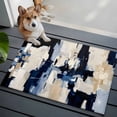 Blue White Abstract 2'x3' Rug for Entryway Front Door Kitchen Sink Area ...