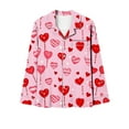 thumbnail image 4 of Iyufng Womens Pajama Sets Long Sleeve,Valentines Pajama Sets for Women Plus Size,Sleepwear Sets,Womens Loungewear with Pockets V-Neck Valentine's Day Love Heart Printed 2 Piece Pjs S-XXXL, 4 of 6
