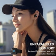 TOZO T6 Wireless Earbuds Bluetooth Headphones, 50H, AI Chat/Translation/Clear Mics, Stereo Bass, Wireless Charging, App-32EQ, IPX8 Waterproof Earphones, Black