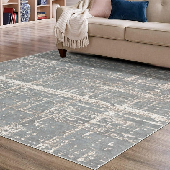 Jill Zarin Uptown Collection Area Rug - Lexington Avenue (7' 10" Square Gray/Ivory)