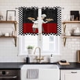 thumbnail image 2 of Chef Kitchen Curtains Small Short 39 Inch Length, Cartoon Cute Watercolor Cooking Red Black Grommet Top Bedroom Living Room Curtains, Light Filtering Cafe Curtain Drapes 2 Panels Set 55''x39'', 2 of 9