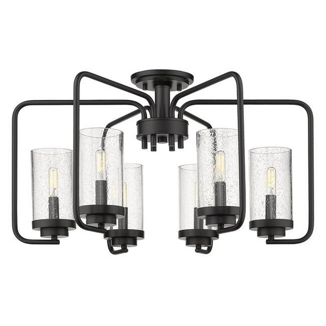 Golden Lighting 2380-6SF BLK-SD Holden 6-Light Semi-Flush Ceiling, Black
