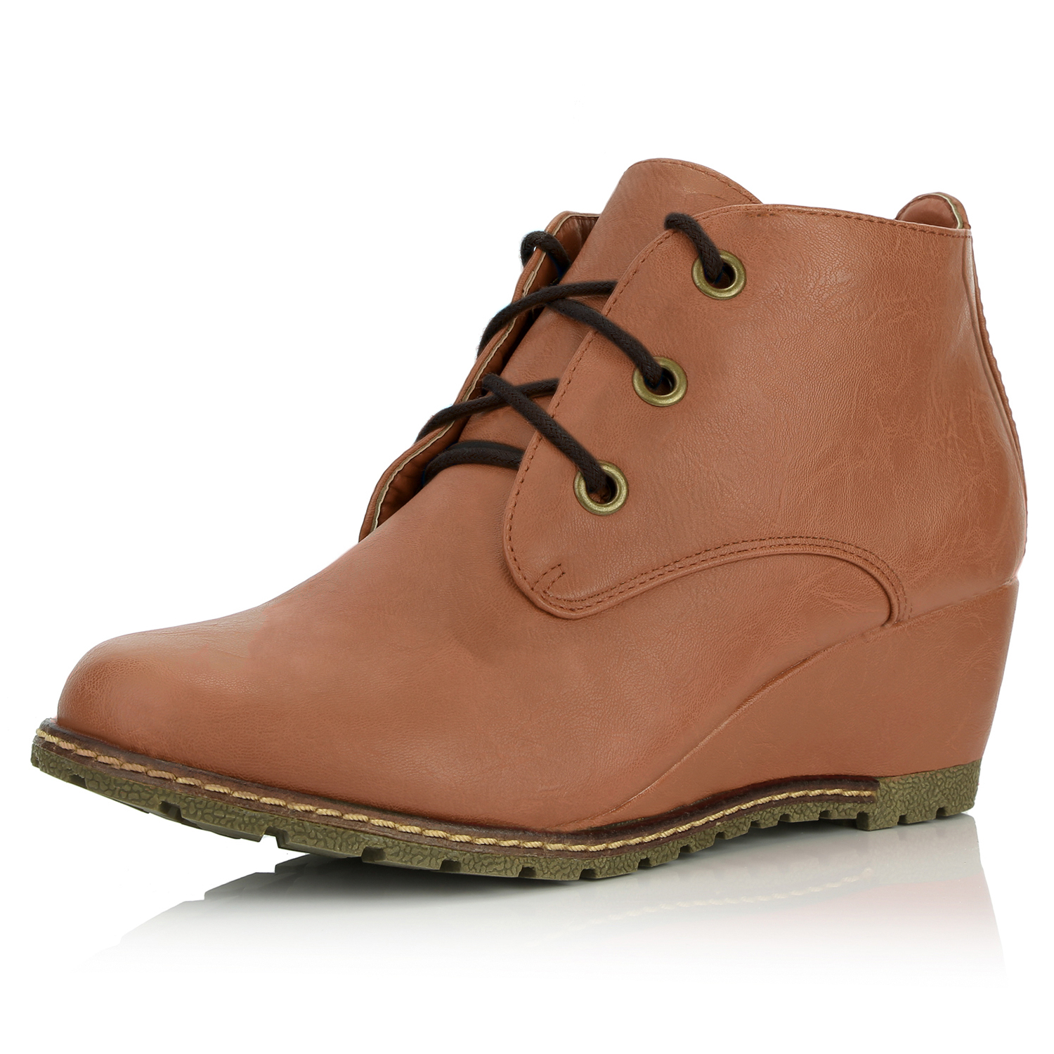 Women's Lace Up Oxford Wedge Booties 