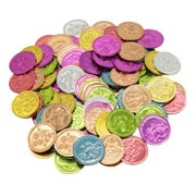 M'LIS 100pcs Colorful Plastic Treasure Coins Clown Gold Coins Party Game Coin