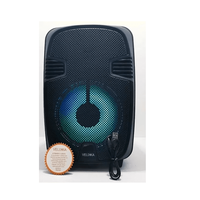 Bafle 12 Pulgadas Vkk-1215 Micrófono Control Usb Aux Velikka Color Negro