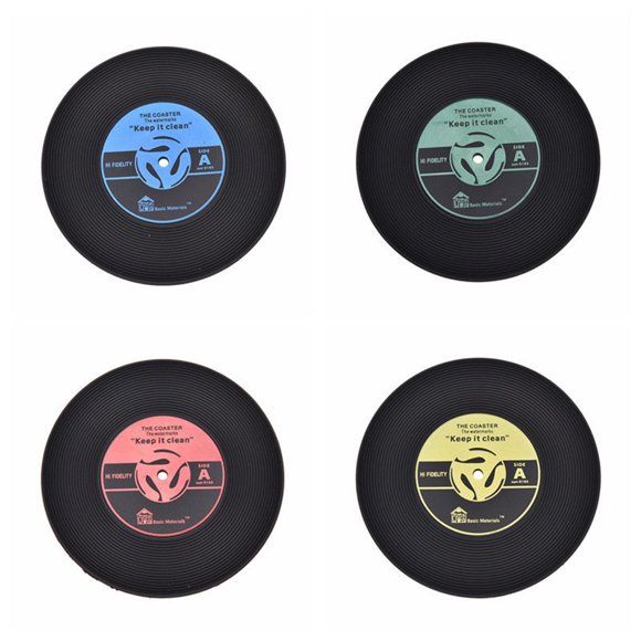 TABLETREANDS 4Ud Almohadillas Para Vasos Azul Vinilo Para Cocina Y Bebidas Frías Y