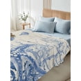 thumbnail image 4 of King Size Flat Sheet Only, Blue Coastal Starfish Soft Brushed Microfiber Bed Sheets, Beach Ocean Nautical Shells Conch Hotel Quality Breathable Bedding Top Sheet, Easy Care, 105"x98", 4 of 9