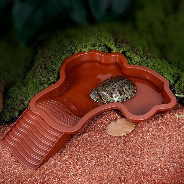 Tazón de hidratación para reptiles, de acero inoxidable, fácil de montar y desmontar, gran capacidad, para tortugas y serpientes, bebedero para mascotas, material duradero de grado