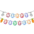 thumbnail image 3 of SDJMa Happy Easter Banner, Colorful Easter Egg Bunny Carrot Banner for Spring Easter Party Favors Supplies Home Mantle Fireplace Decor, 3 of 9
