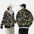 thumbnail image 6 of Kll Bright Mushrooms Print Men'S Women’s Upf 50+ Sun Protection Outdoor Hoodie Jacket Long Sleeve Fishing Hiking Performance Shirt- Small, 6 of 8