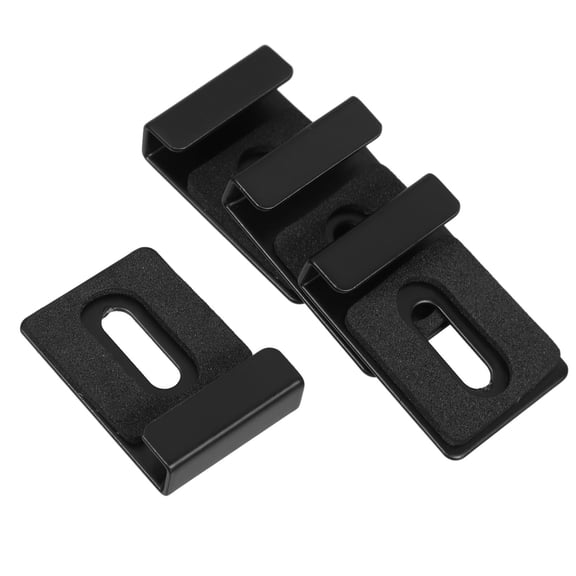 Baluue 4-Pack Black Metal Wall Mirror Clips for Secure Hold and Decorative Home Accessories