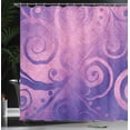 thumbnail image 3 of Ambesonne Modern Shower Curtain, Floral Swirls Leaves Print, 69"Wx84"L, Blue Violet, 3 of 4