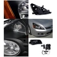 thumbnail image 2 of Spec-D Tuning Compatible with 2006-2007 Honda Accord 4Dr, Black JDM Headlights+Clear Fog Lamps, 2 of 2