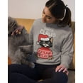 thumbnail image 3 of Tstars Womens Ugly Christmas Sweatshirt Santa Claws Cat Christmas Gift Funny Humor Holiday Shirts Xmas Party Christmas Gifts for Her Women Sweatshirt, 3 of 6