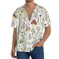 thumbnail image 3 of Balery Colorful Mushrooms and Plants Men's Casual Button Down Shirt Short Sleeve Textured Summer Cuban Beach Shirts-3X-Large, 3 of 7