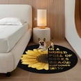 thumbnail image 2 of Yellow Sunflowers Round Area Rug 7Ft Washable Circle Rugs for Dorm Laundry Room, Floral Rustic Abstract Black Non-Slip Carpet Floor Mats Indoor Outdoor Carpet Runner Aesthetic Home Decor, 2 of 8