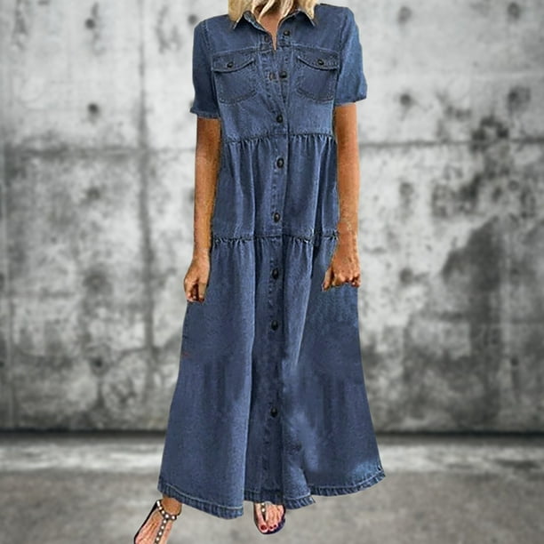 Mezclilla Vestidos Entallados Con Tenis Vestidos Para Mujer