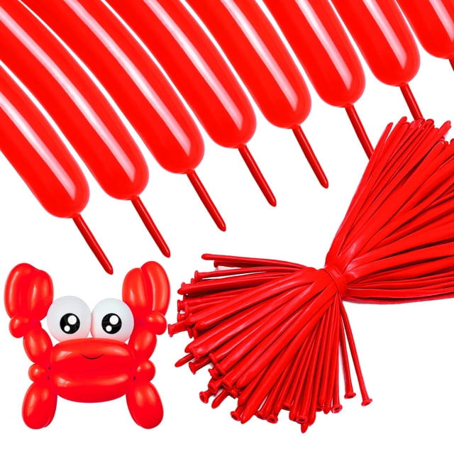 Globos largos ASIYUHY 260, paquete de 100 unidades, de látex rojo