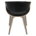 thumbnail image 4 of Symphony Mid-Century Modern Dining/Accent Chair in Light Grey Wood and Black Faux Leather by LumiSource, 4 of 8