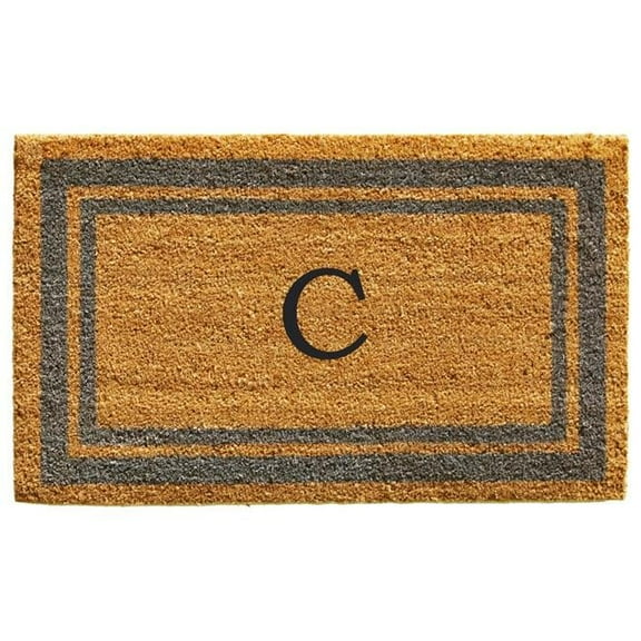 Calloway Mills Periwinkle Border 18" x 30" Monogram Outdoor Doormat (Letter C)