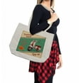 thumbnail image 2 of Vintage Shopping Bag, Scooter Motorbike Summer Travel Italian City Sight Hipster Enjoy Ride Illustration, Eco-Friendly Reusable Bag for Groceries Beach and More, 15.5" X 14.5", Cream, by Ambesonne, 2 of 2