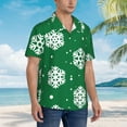 thumbnail image 5 of Balery Snowflake Print Men's Hawaiian Shirts Short Sleeve Beach Shirt Relaxed Fit Vacation Button Down Shirts-Small, 5 of 9