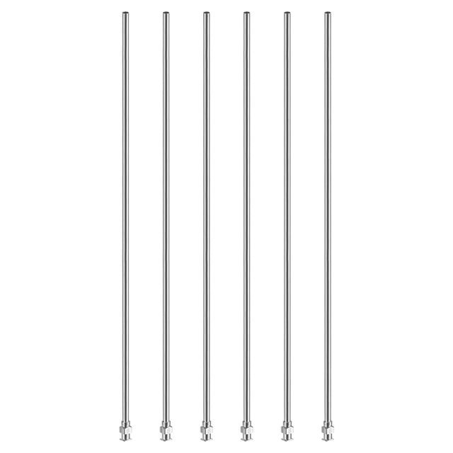 Uxcell 6 Pcs 8G 10 Inch Blunt Tip Dispensing Needle with Lure Lock for Refilling Liquid Inks Adhesives
