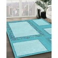 thumbnail image 3 of Ahgly Company Machine Washable Indoor Rectangle Transitional Blue Area Rugs, 5' x 7', 3 of 7