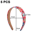 thumbnail image 2 of Accesorios duros anchos del pelo del aro del pelo de Hairband de la tela de la banda de la impresión floral para las mujeres, 2 of 5