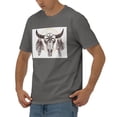 thumbnail image 4 of Buffalo Skull with Feathers and Dreamcatcher Cotton T-Shirt Deep Heather 3X-Large, 4 of 8