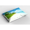thumbnail image 2 of Ambesonne Ocean Pillow Sham 2 Pack, Beach Sea Exotic Palms, 36"x20", Blue Green Cream, 2 of 3