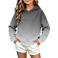 thumbnail image 6 of Hoodies for Teen Girls Oversized Sweatshirts Girls Ombre Hoodie Gradient Color Pullover No-Drawstring Long Sleeve Relaxed Fit Casual Sweatshirt for Fall Winter School Daily Wear (Ages 3-14 Years), 6 of 6