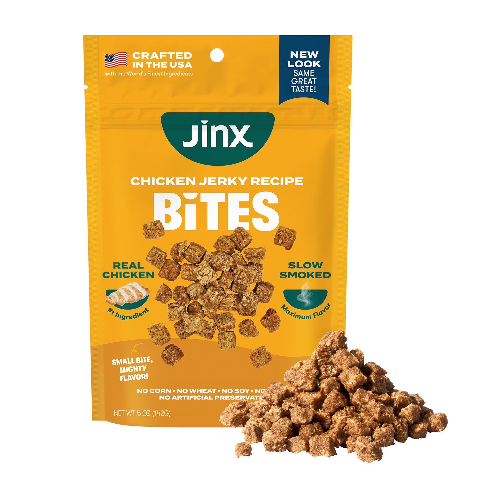 (2 pack) Jinx All Natural Slow-Smoked Chicken Flavor Jerky Bites for Dogs, 5 oz Bag
