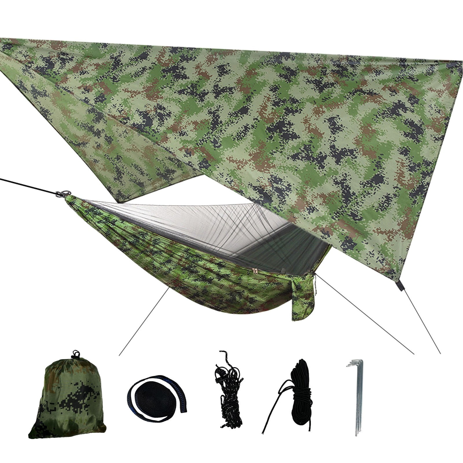 QISIWOLE Portable Nylon High Strength Parachute Hammock Rainfly Set