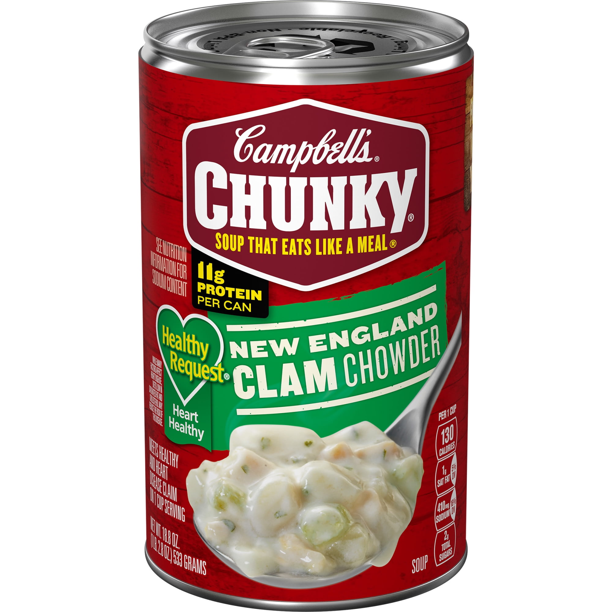 Campbell's Chunky Soup, Ready to Serve Healthy Request New England Clam Chowder, 18.8 Oz Can