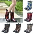 thumbnail image 2 of Mepaouo Waterproof Womens Rain Boots Lightweight Rubber Floral Fashion Outdoor Rainboot Shoes, 2 of 4
