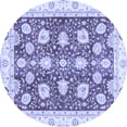 thumbnail image 1 of Ahgly Company Machine Washable Indoor Round Oriental Blue Modern Area Rugs, 5' Round, 1 of 4